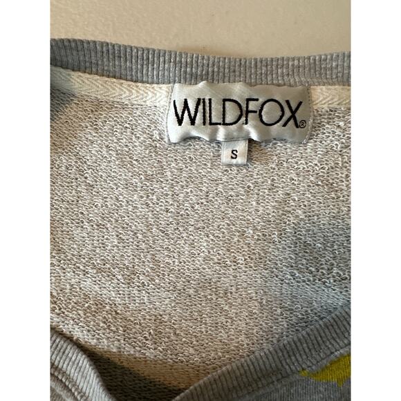 Wildfox Couture Small Gray Yellow Sweatshirt Nautical Whale Print Crew Neck Sz S - Picture 10 of 13